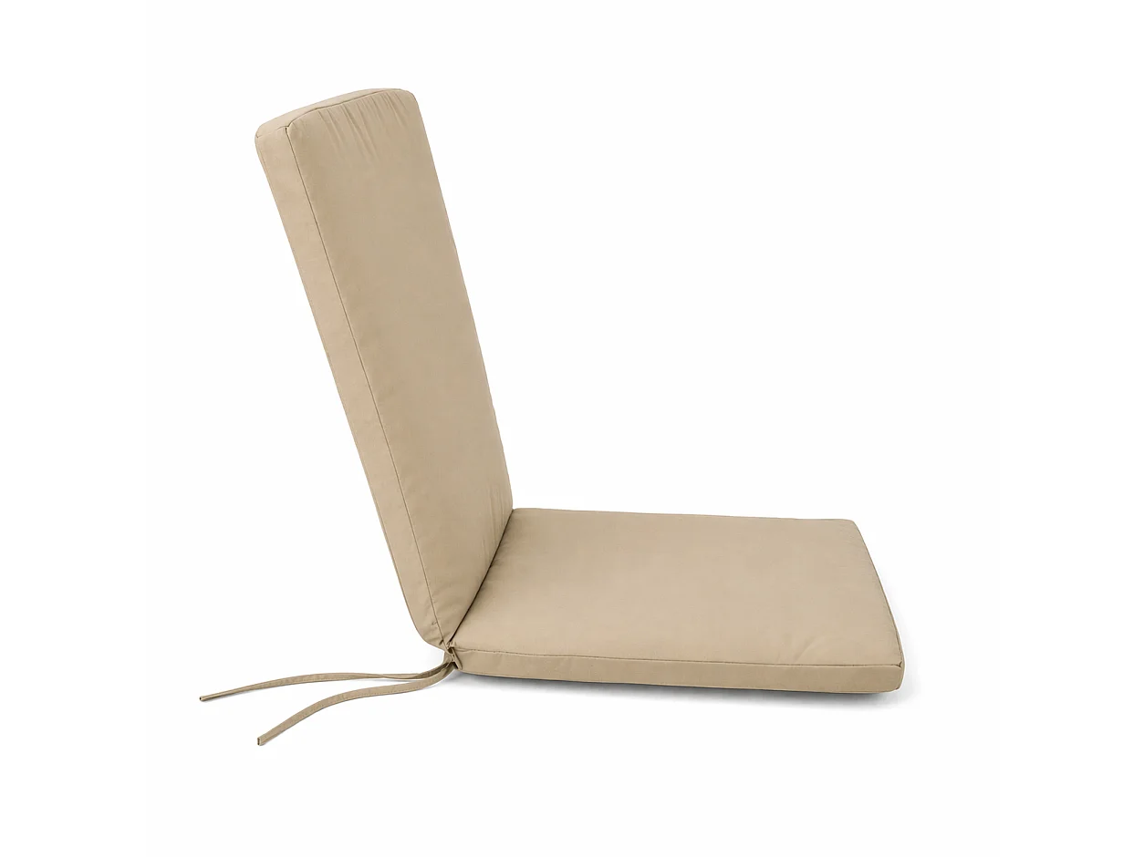 Tempo Style - Cuscino con schienale per sedia 115×50 cm con Laccetti in poliestere – Beige