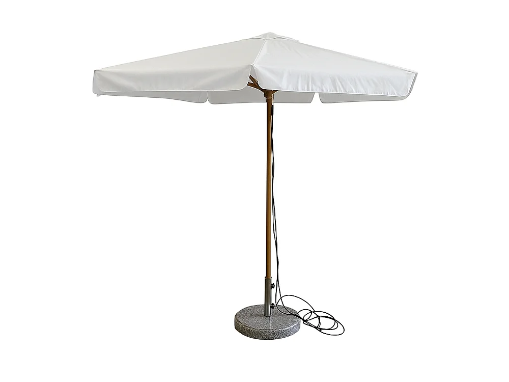 Tempo Style - Ombrellone per esterni Vomero con telo bianco e palo bianco lucido 3 x 3 m