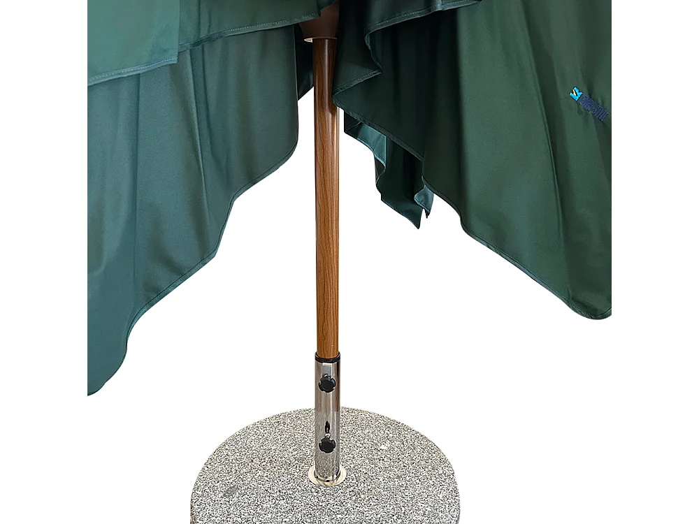 Tempo Style - Ombrellone da Giardino Vomero 3x3 m | Ombrellone da Esterno in Alluminio e Poliestere 180g/㎡ (Verde/Legno Noce)