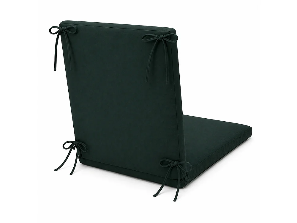 Tempo Style - Cuscino per lettino da esterno 190×60 cm con schienale reclinabile e laccetti in poliestere – Verde