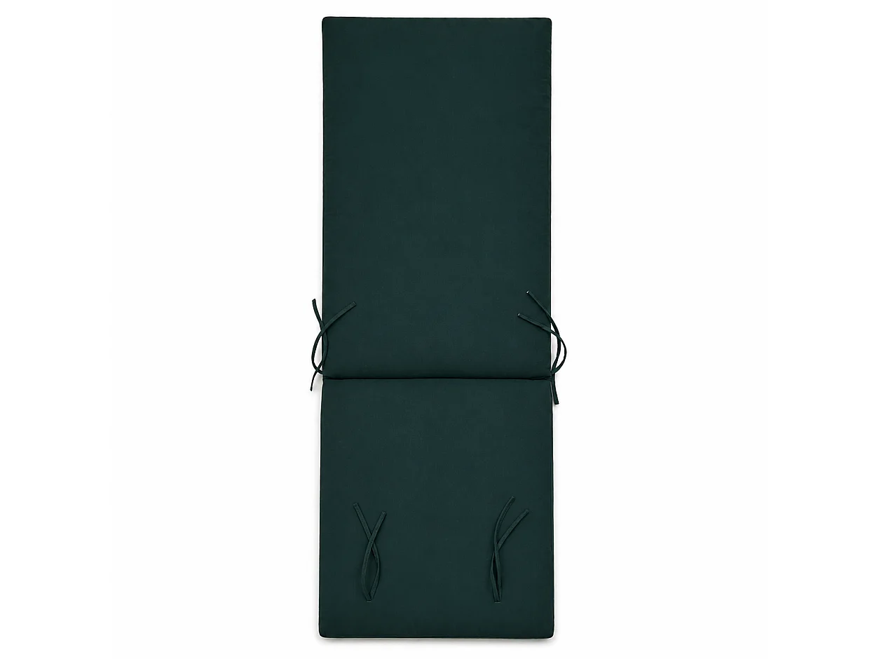Tempo Style - Cuscino per lettino da esterno 190×60 cm con schienale reclinabile e laccetti in poliestere – Verde