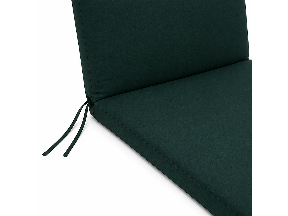 Tempo Style - Cuscino per lettino da esterno 190×60 cm con schienale reclinabile e laccetti in poliestere – Verde