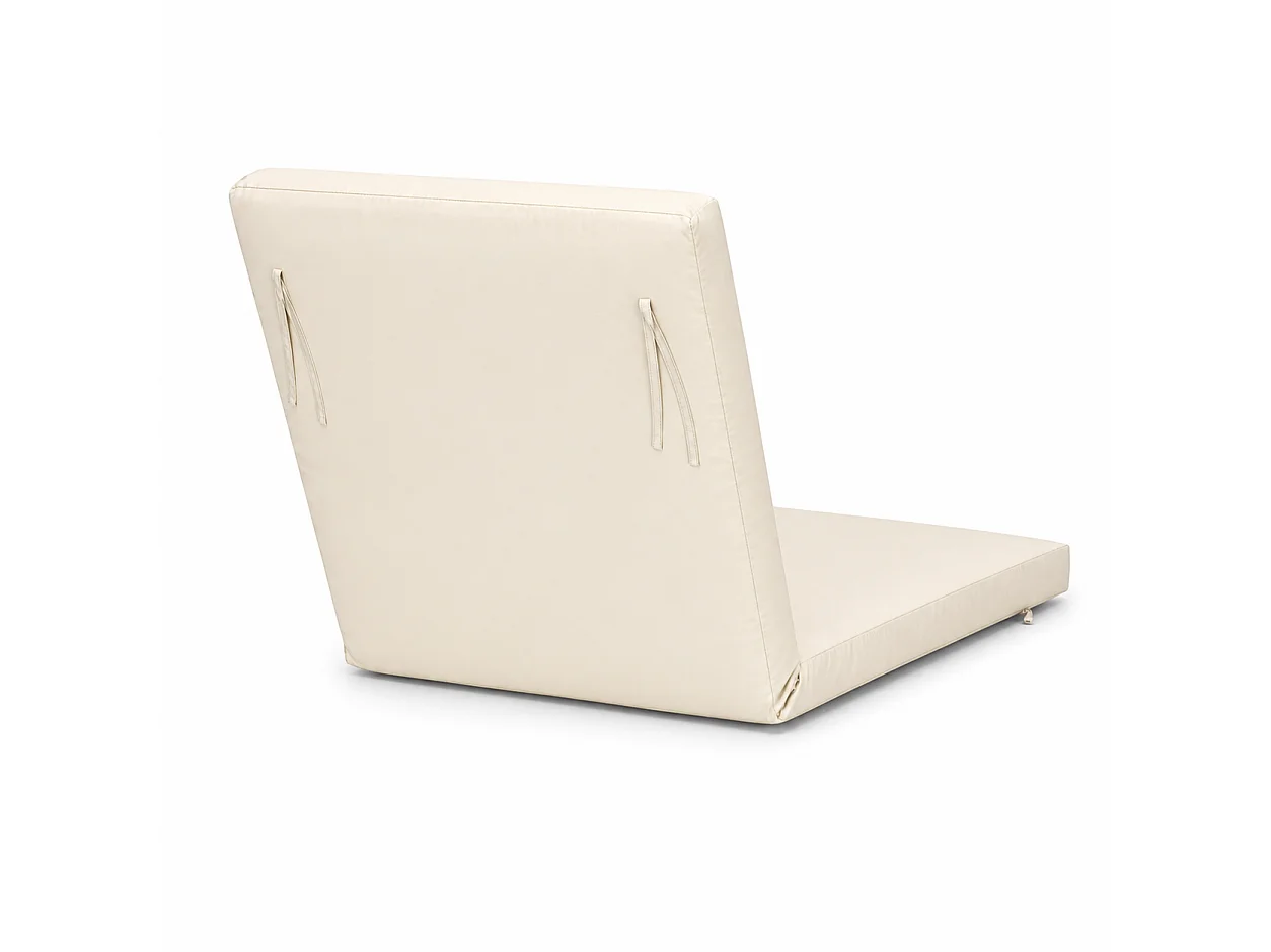 Tempo Style - Cuscino per lettino da esterno 192×61 cm con schienale reclinabile e velcro in poliestere – Avorio