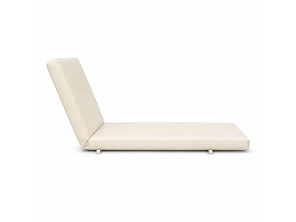 Tempo Style - Cuscino per lettino da esterno 192×61 cm con schienale reclinabile e velcro in poliestere – Avorio