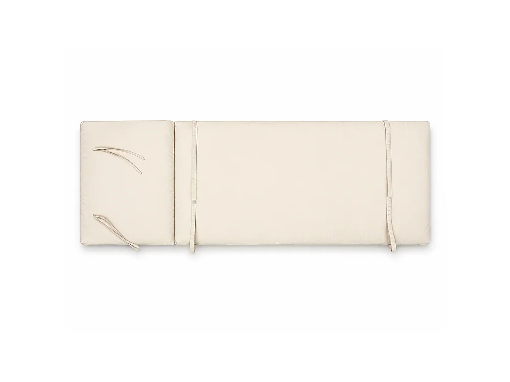Tempo Style - Cuscino per lettino da esterno 192×61 cm con schienale reclinabile e velcro in poliestere – Avorio