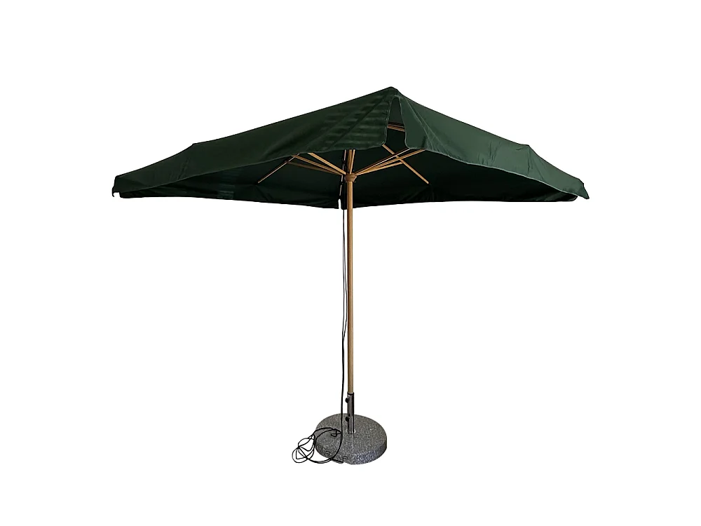Tempo Style - Ombrellone da Giardino Vomero 3x3 m | Ombrellone da Esterno in Alluminio e Poliestere 180g/㎡ (Verde/Legno Rovere)