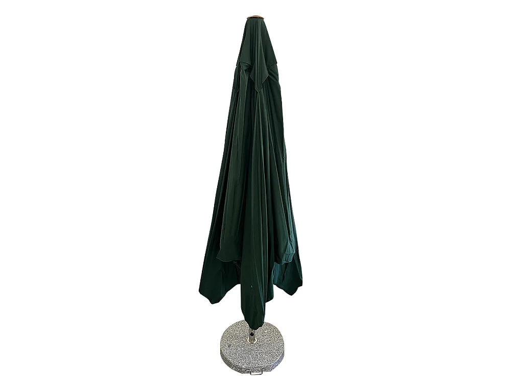 Tempo Style - Ombrellone da Giardino Vomero 3x3 m | Ombrellone da Esterno in Alluminio e Poliestere 180g/㎡ (Verde/Legno Rovere)