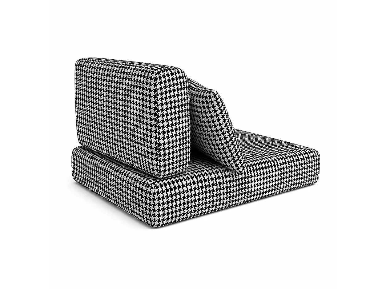 Tempo Style - Set cuscini pied-de-poule 3 pezzi per divano sfoderabili – Nero/Bianco