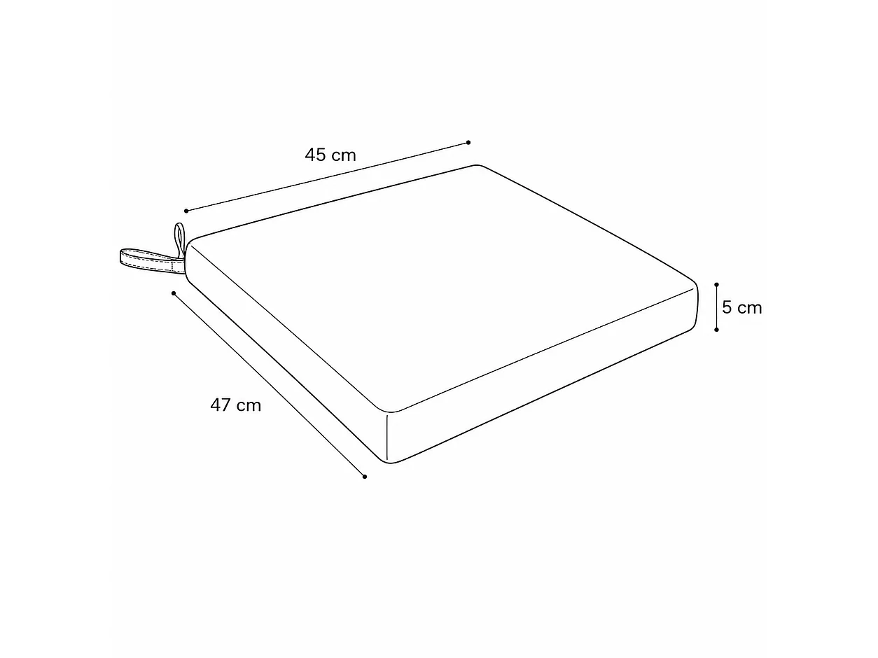 Tempo Style - Cuscino seduta per sedia 45x47cm con velcro in poliestere – Verde/Bianco