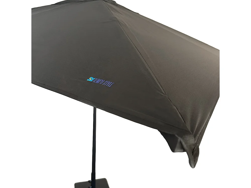 Tempo Style - Ombrellone da Giardino Parioli Plus 3x3 m | Robusto Ombrellone da Esterno in Alluminio e Poliestere 180g/㎡ (Nero)