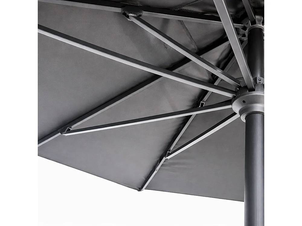Tempo Style - Ombrellone da Giardino Parioli Plus 3x3 m | Robusto Ombrellone da Esterno in Alluminio e Poliestere 180g/㎡ (Nero)