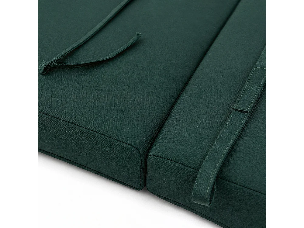 Tempo Style - Cuscino per lettino da esterno 192×61 cm con schienale reclinabile e velcro in poliestere – Verde
