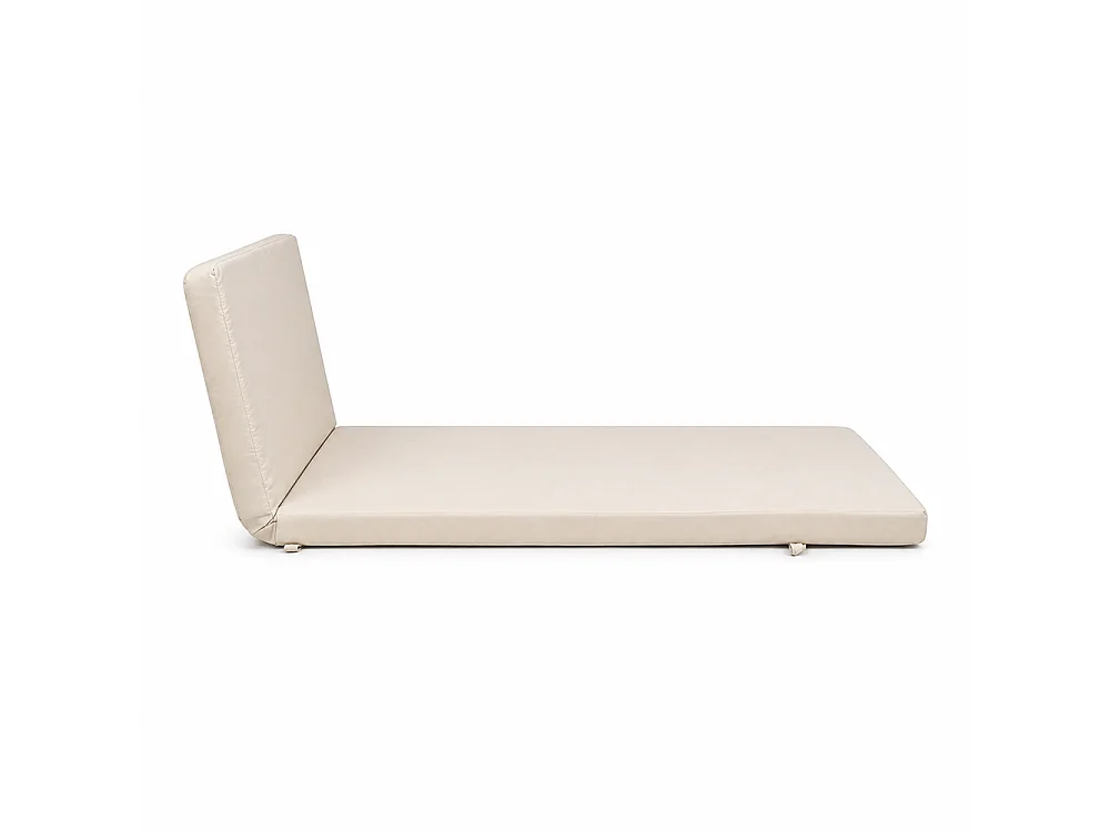 Tempo Style - Cuscino per lettino da esterno 193×84 cm con schienale reclinabile e velcro in poliestere – Avorio