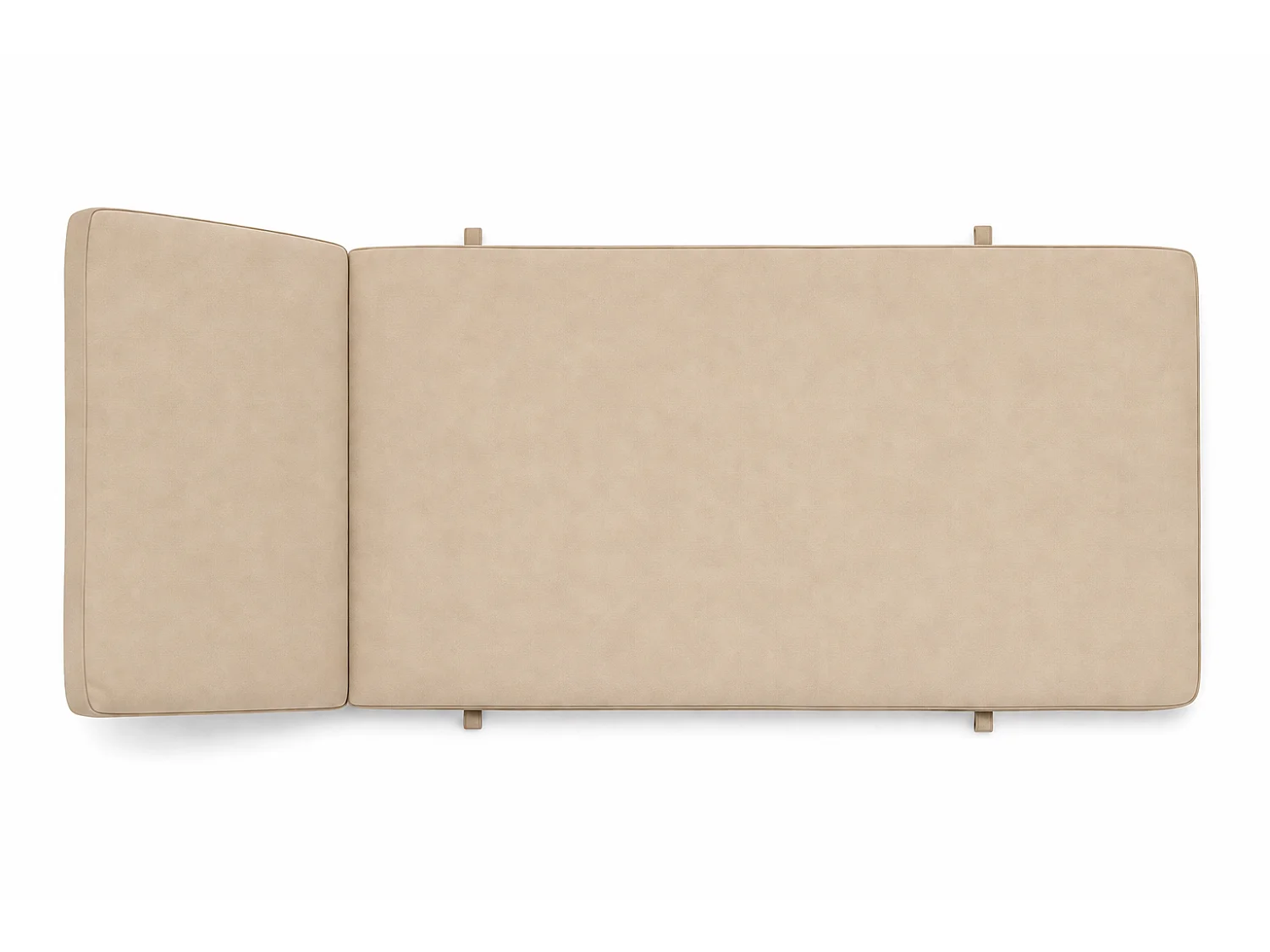 Tempo Style - Cuscino per lettino da esterno 192×61 cm con schienale reclinabile e velcro in poliestere – Beige