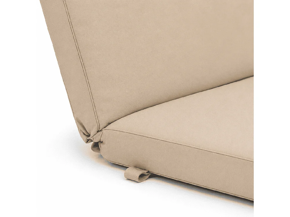 Tempo Style - Cuscino per lettino da esterno 192×61 cm con schienale reclinabile e velcro in poliestere – Beige