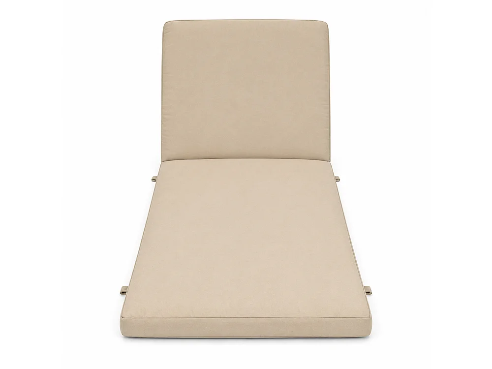 Tempo Style - Cuscino per lettino da esterno 192×61 cm con schienale reclinabile e velcro in poliestere – Beige