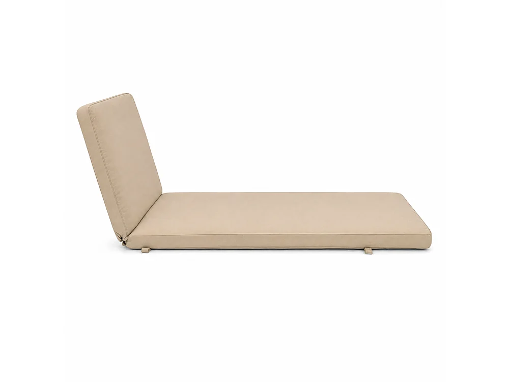 Tempo Style - Cuscino per lettino da esterno 192×61 cm con schienale reclinabile e velcro in poliestere – Beige