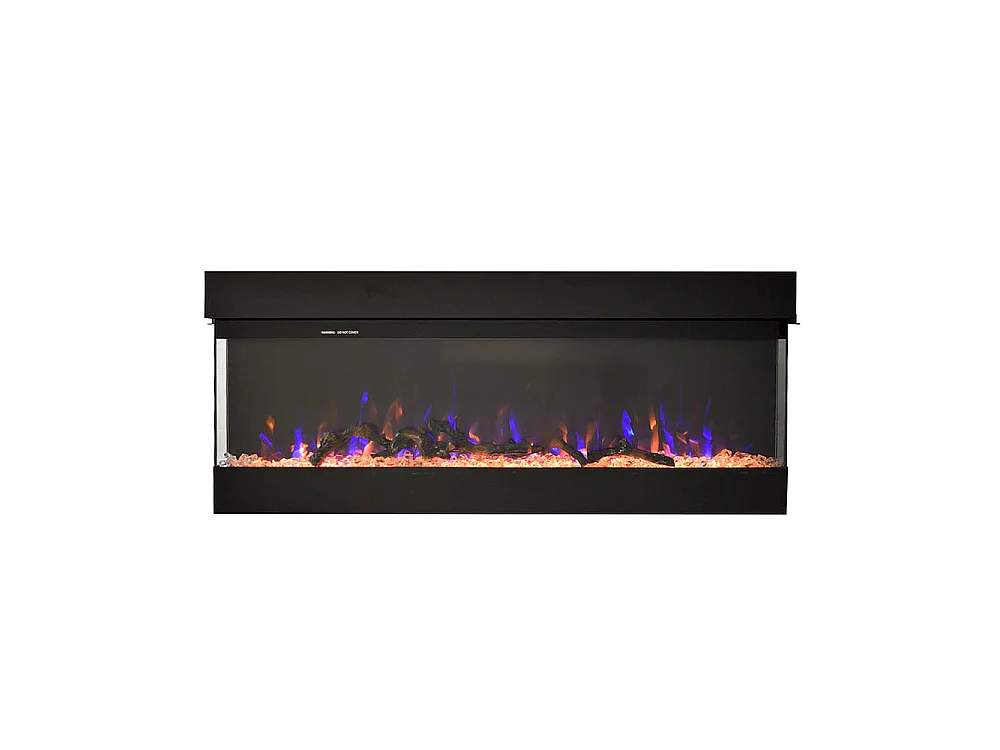 Tempo Style - Camino elettrico ALARO | Stufa ventilata a parete da incasso a basso consumo, con telecomando, timer, decorazioni (Nero, 110cm)