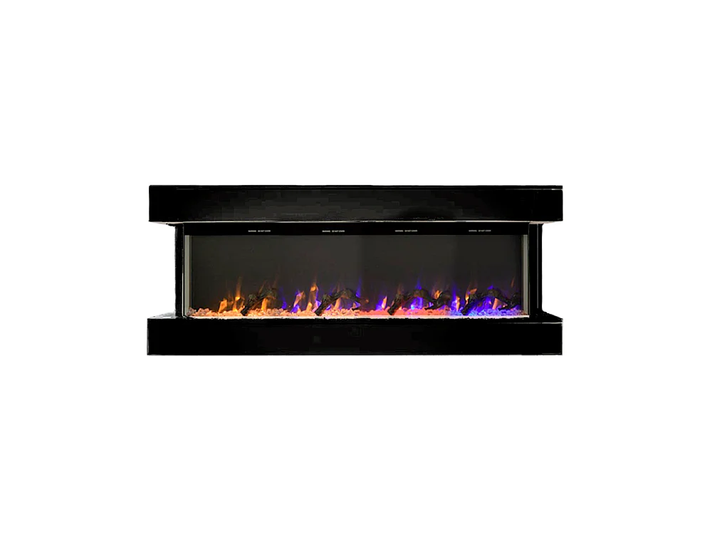 Tempo Style - Camino elettrico ALARO | Stufa ventilata a parete da incasso a basso consumo, con telecomando, timer, decorazioni (Nero, 110cm)