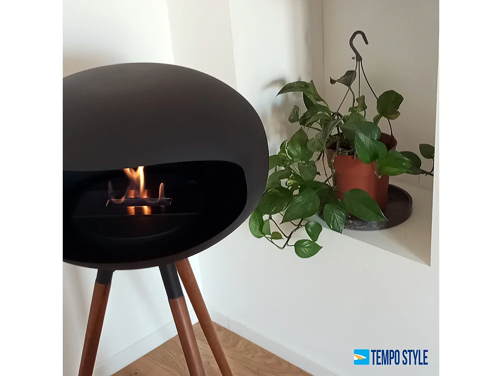 Tempo Style - Biocamino SICILY Nero/Legno Rovere