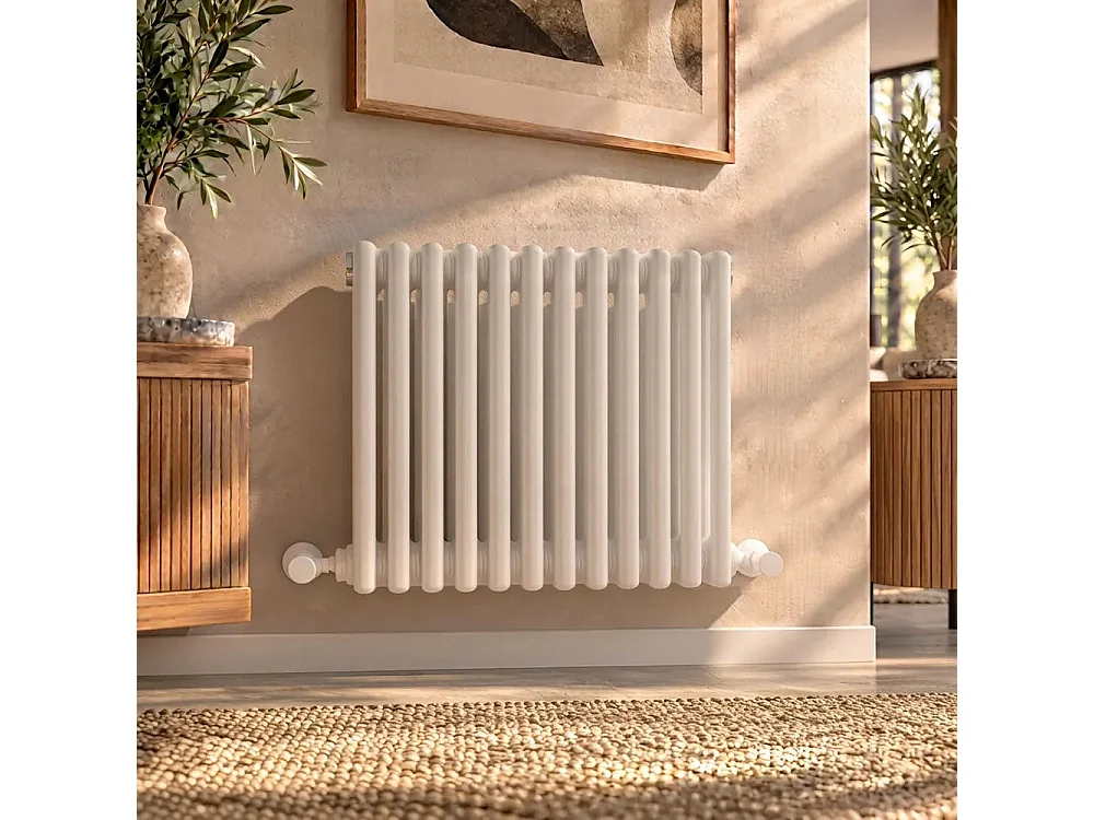 Tempo Style - Radiateur 600x554 mm | 385 W | Radiateur décoratif 2455 BTU à 12 éléments - Blanc