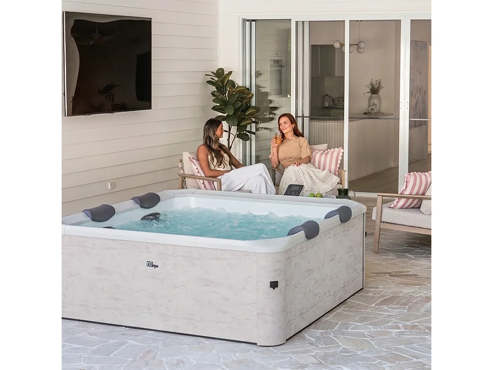 Tempo Style - Vasca Idromassaggio MSpa LITHOS | 140 getti d'aria a 3 velocità, 32 Idrogetti, Riscaldatore, Copertura termica inc. | Dim: 1.80m x 0.65m