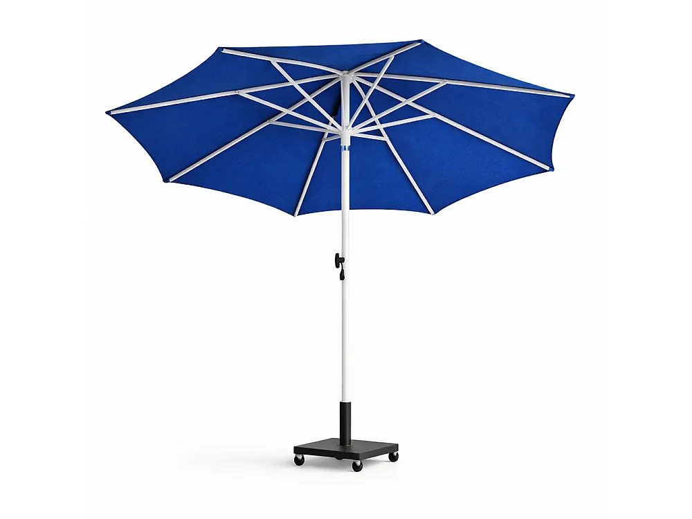 Tempo Style - Ombrellone da Giardino Parioli 3x3 m | Ombrellone da Esterno Inclinabile a 45° (Blu/Bianco)