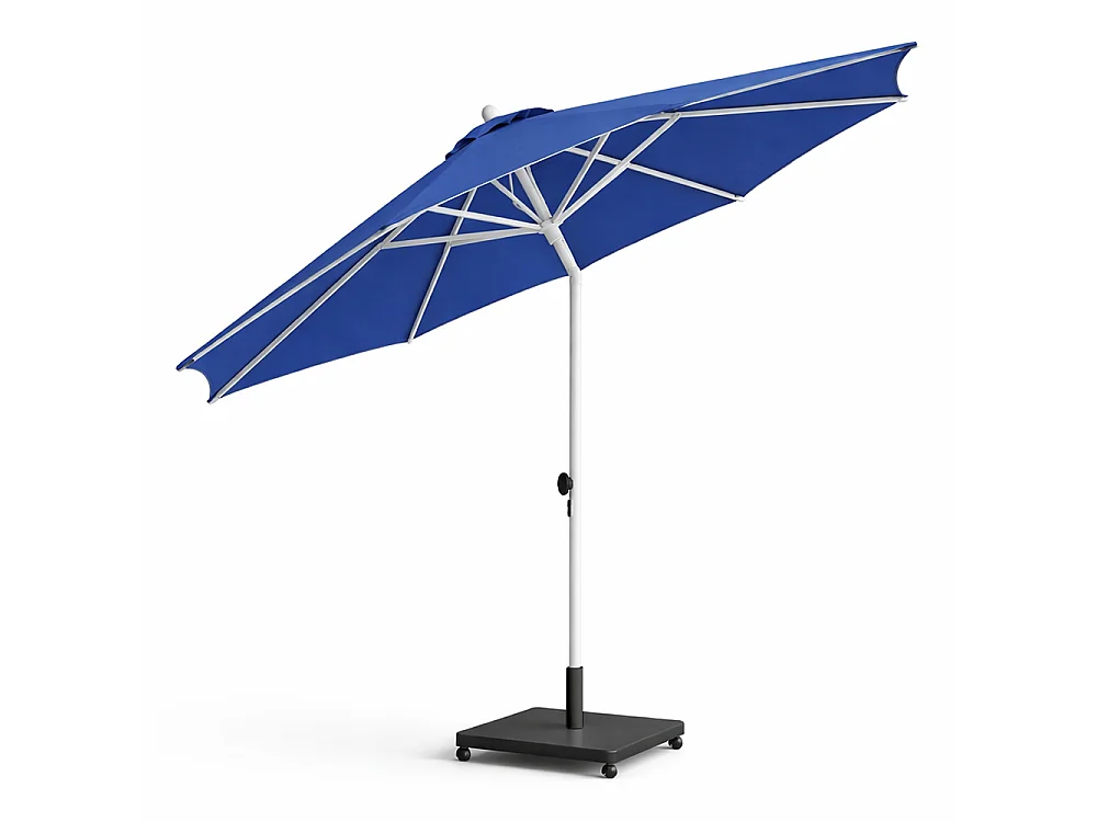 Tempo Style - Ombrellone da Giardino Parioli 3x3 m | Ombrellone da Esterno Inclinabile a 45° (Blu/Bianco)