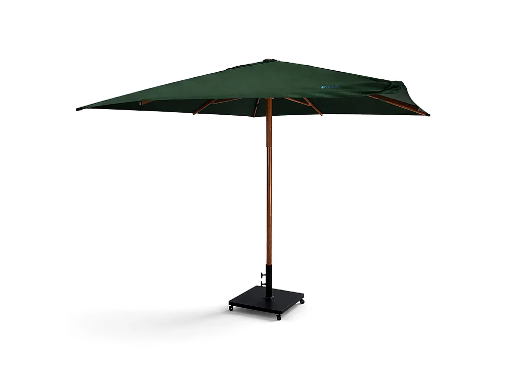Tempo Style - Ombrellone da Giardino Parioli Plus 3x3 m | Robusto Ombrellone da Esterno in Alluminio e Poliestere 180g/㎡ (Verde/Legno Noce)