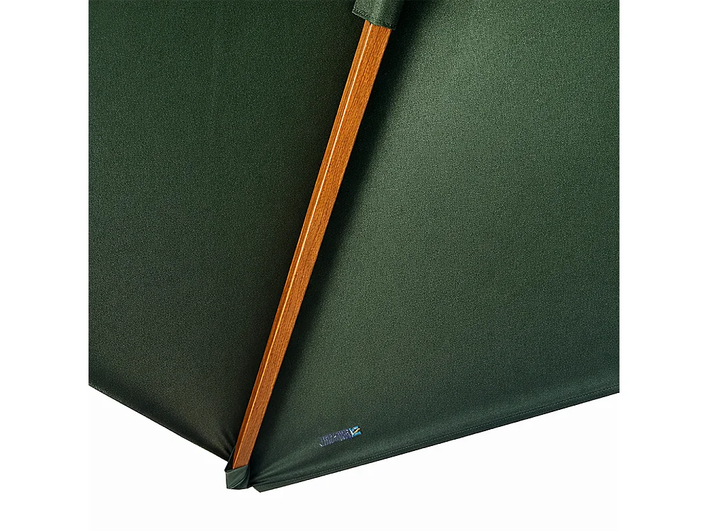 Tempo Style - Ombrellone da Giardino Parioli Plus 3x3 m | Robusto Ombrellone da Esterno in Alluminio e Poliestere 180g/㎡ (Verde/Legno Noce)