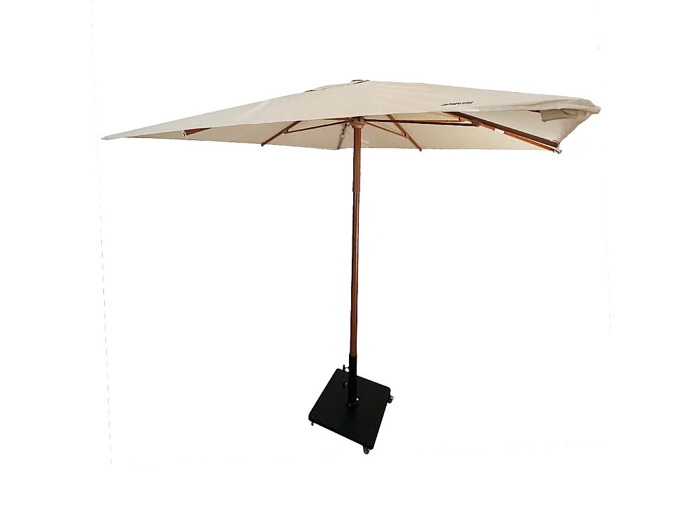 Tempo Style - Ombrellone da Giardino Parioli Plus 3x3 m | Robusto Ombrellone da Esterno in Alluminio e Poliestere 180g/㎡ (Beige/Legno Noce)