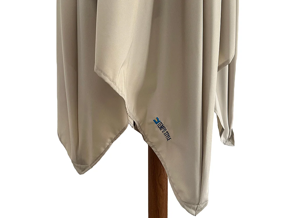 Tempo Style - Ombrellone da Giardino Parioli Plus 3x3 m | Robusto Ombrellone da Esterno in Alluminio e Poliestere 180g/㎡ (Beige/Legno Noce)