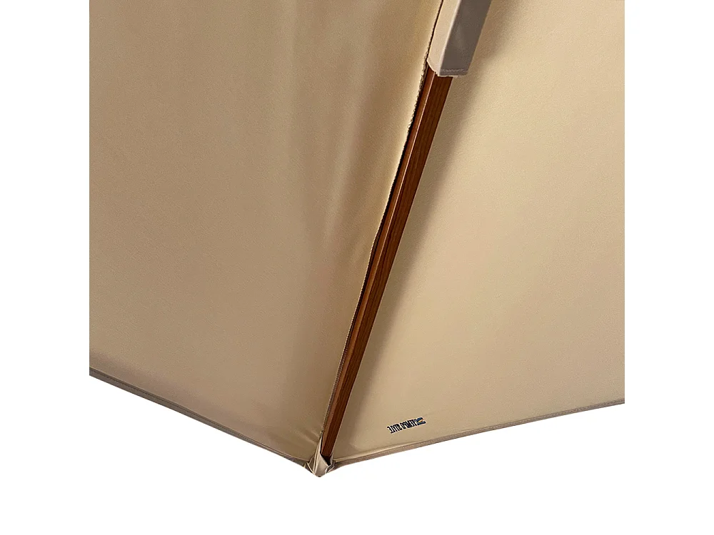 Tempo Style - Ombrellone da Giardino Parioli Plus 3x3 m | Robusto Ombrellone da Esterno in Alluminio e Poliestere 180g/㎡ (Beige/Legno Noce)