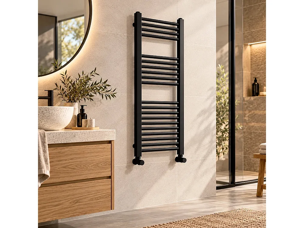 Tempo Style - Sèche-serviettes 1200x500 mm | 436 W | Radiateur décoratif 1488 BTU à 20 éléments (4+6+10) – Gris canon de fusil