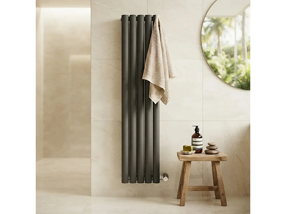 Tempo Style - Radiateur vertical 1800x300 mm | 847 W | Radiateur décoratif 4820 BTU, 5 x 2 éléments - Anthracite