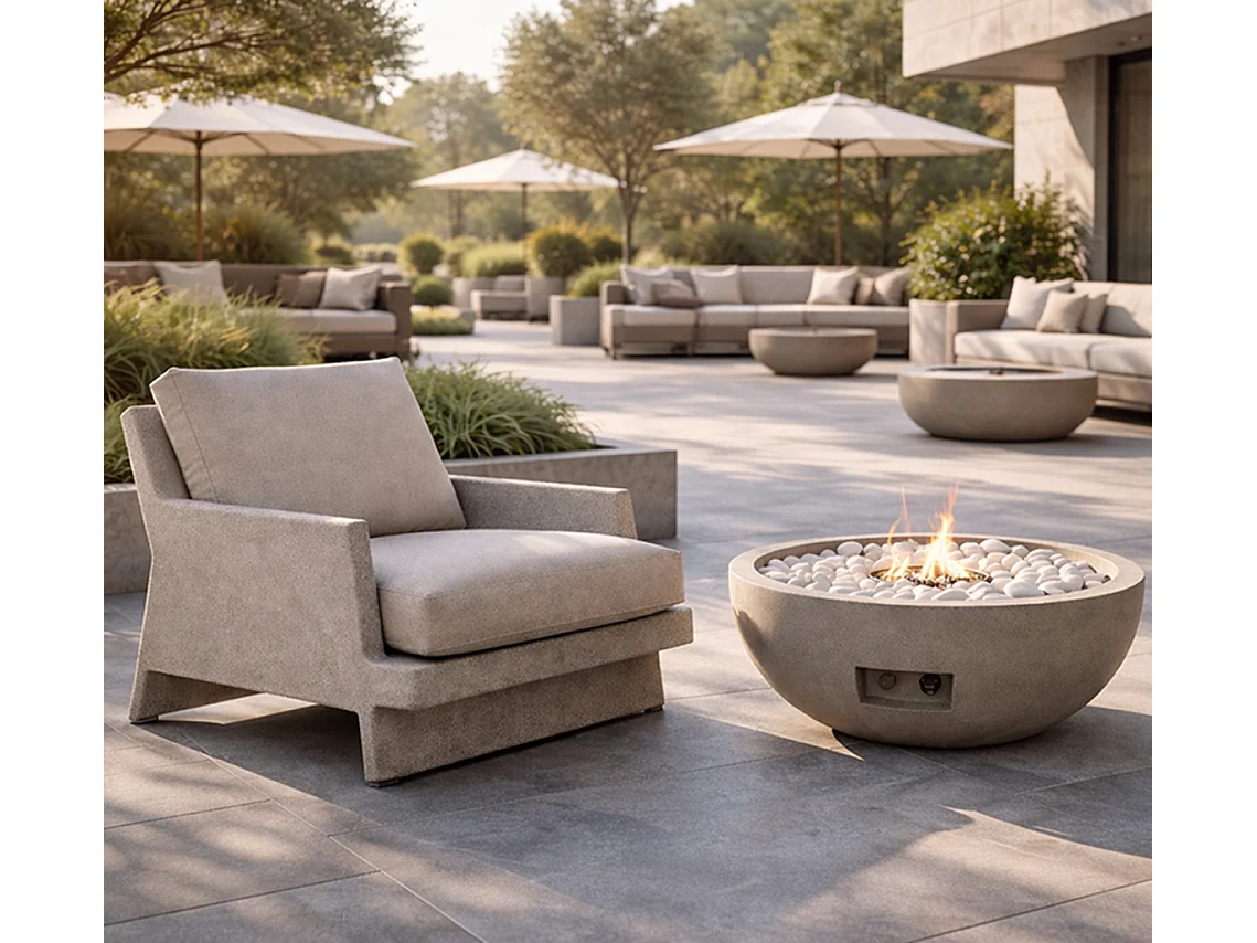 Tempo Style - Stufa a Gas ERA | Braciere a pavimento da 14 kW (+100mq) con coperchio, bruciatore e copertura antipioggia