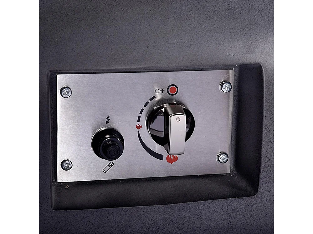 Tempo Style - Stufa a Gas ATENA | Braciere a pavimento da 14 kW (+100mq) con coperchio, bruciatore e copertura antipioggia