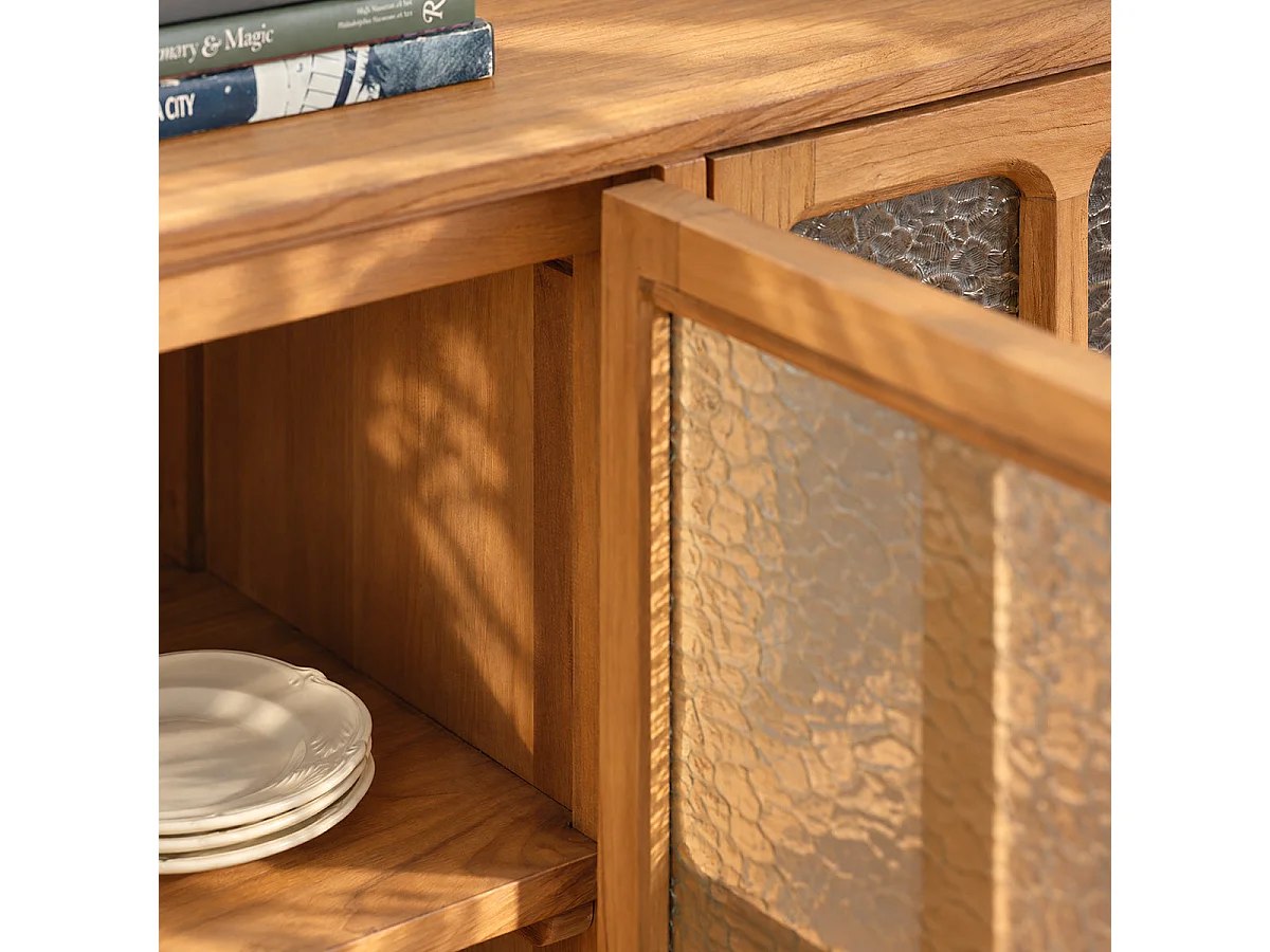 Credenza a 4 ante in legno massello riciclato naturale L180