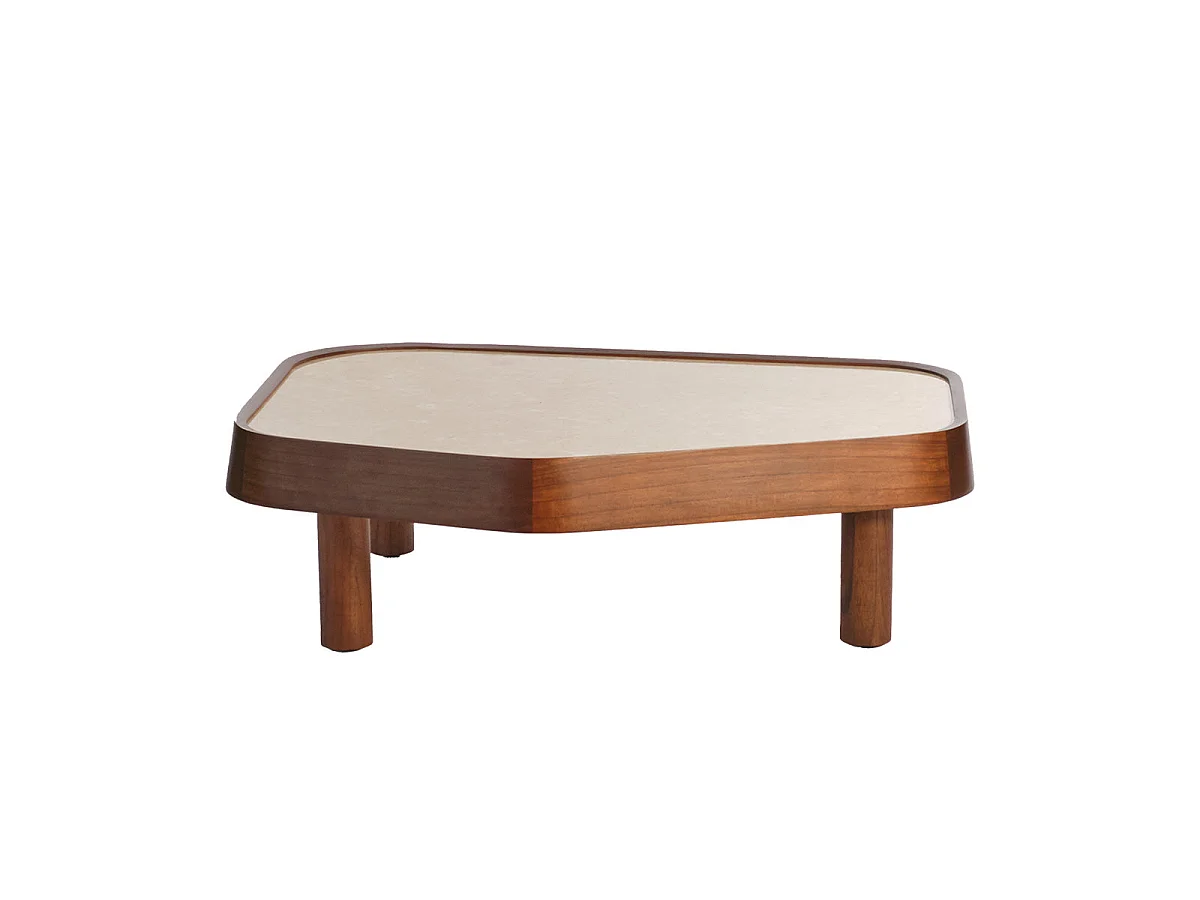 Table basse en mindi marron organique L115 SIMONE