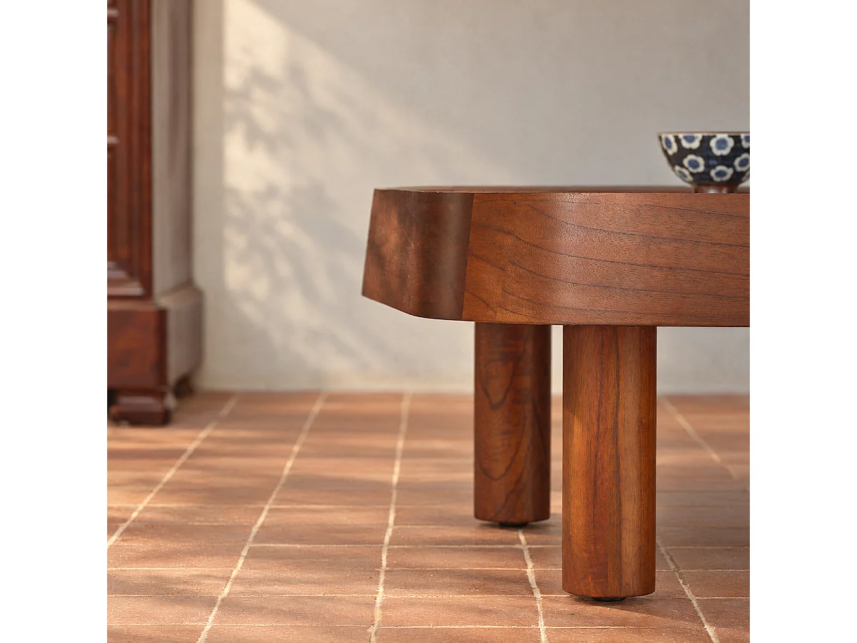 Table basse en mindi marron organique L115 SIMONE