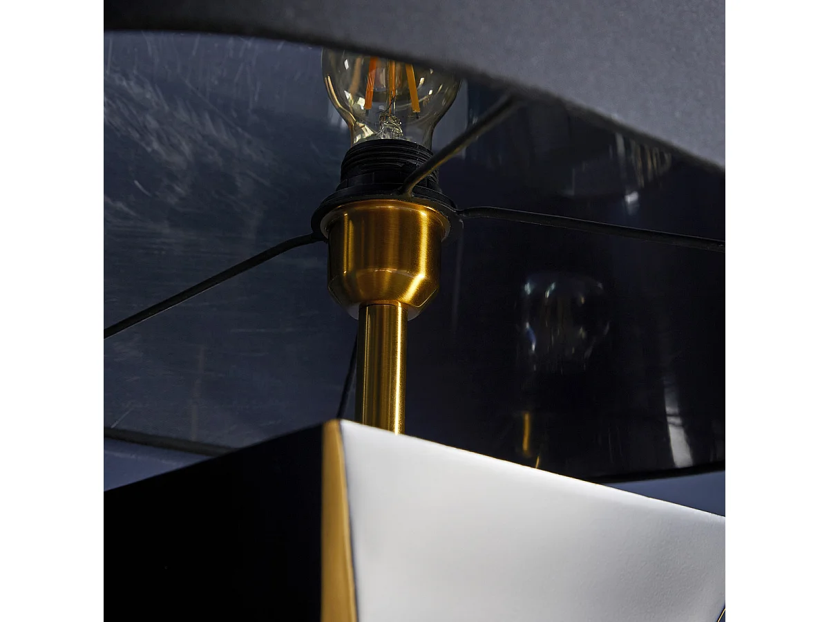 Zwarte en gouden metalen tafellamp, 62cm - VALERY Art Deco geïnspireerd