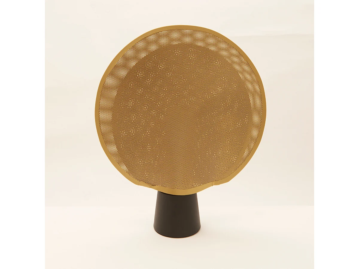 Zeitgenössische Mesh Lampe D.28cm in Gold & Schwarz oder Schwarz & Gold