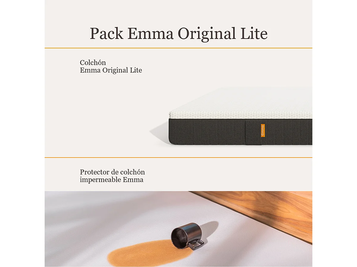 Pack Colchón Emma Original Lite + Protector de colchón 160x200