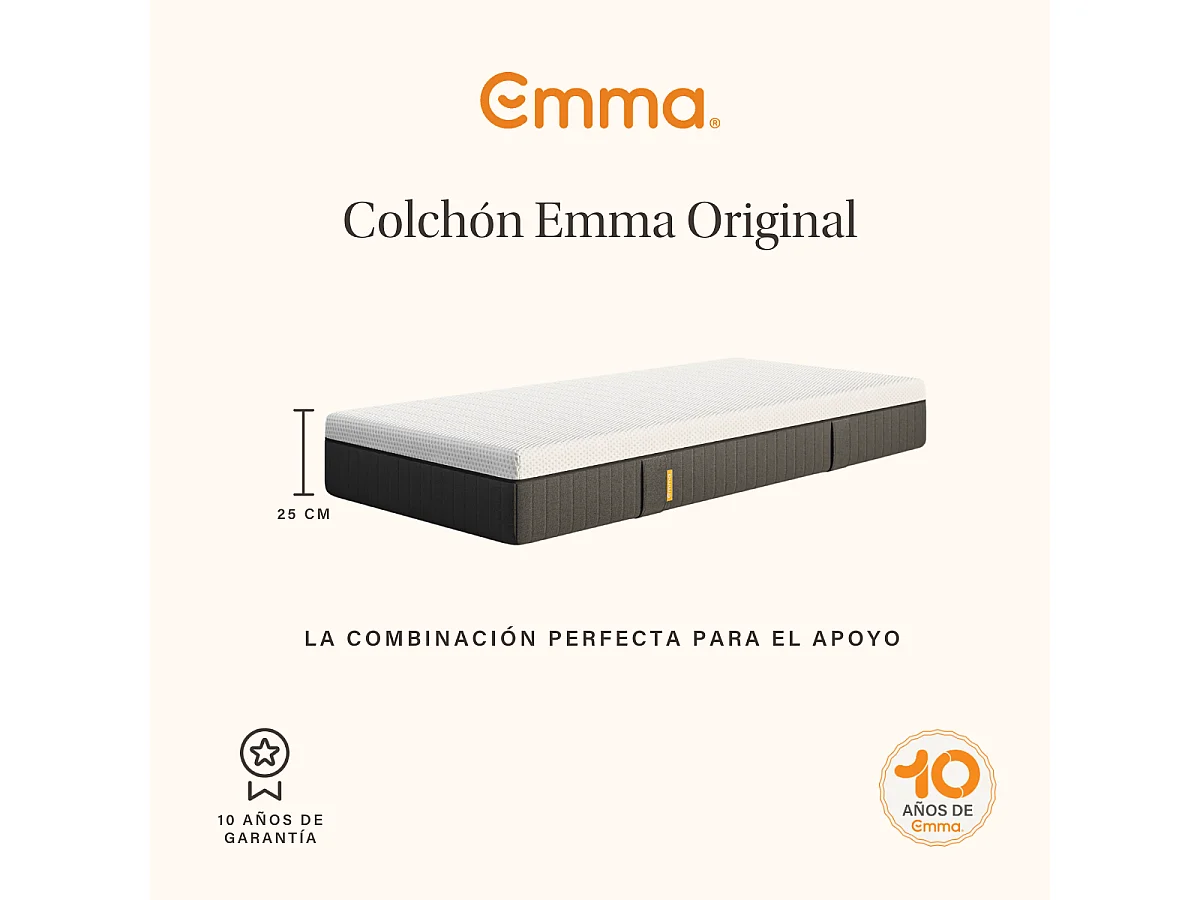 Colchón Emma Original + Almohada Personalizable Espuma 200x200 - Edición 2025