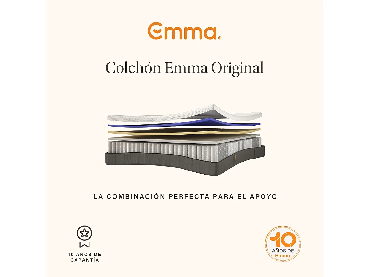 Colchón Emma Original + Almohada Personalizable Espuma 200x200 - Edición 2025