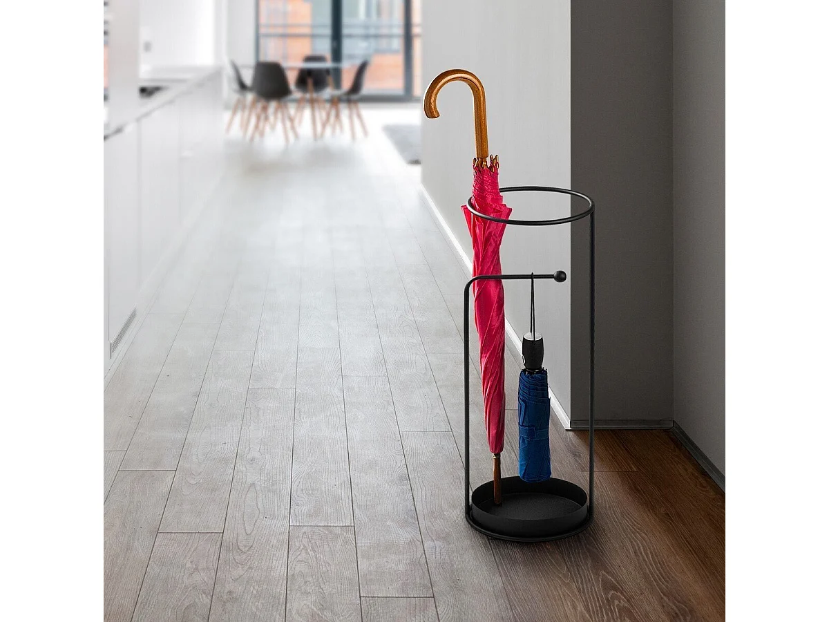 Porte parapluie en métal noir H60 cm