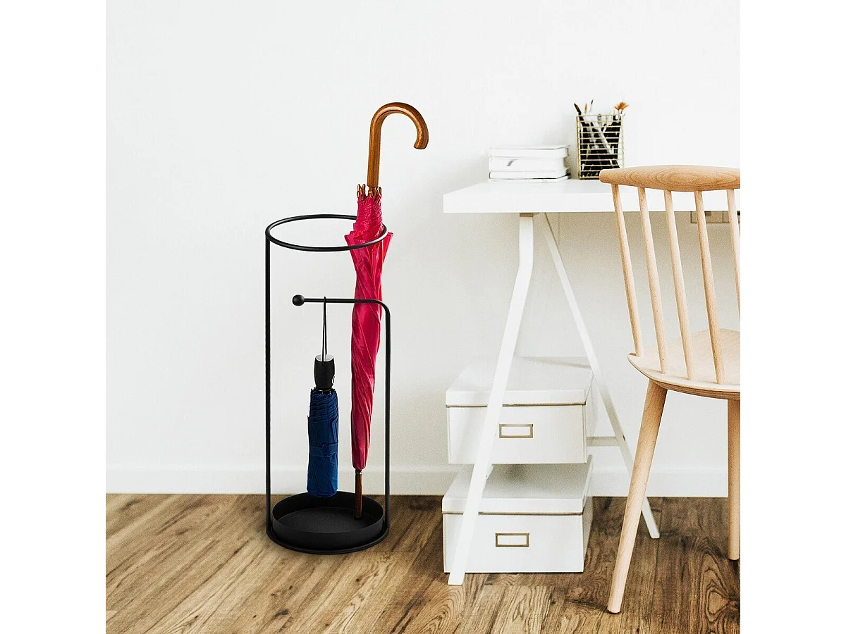 Porte parapluie en métal noir H60 cm