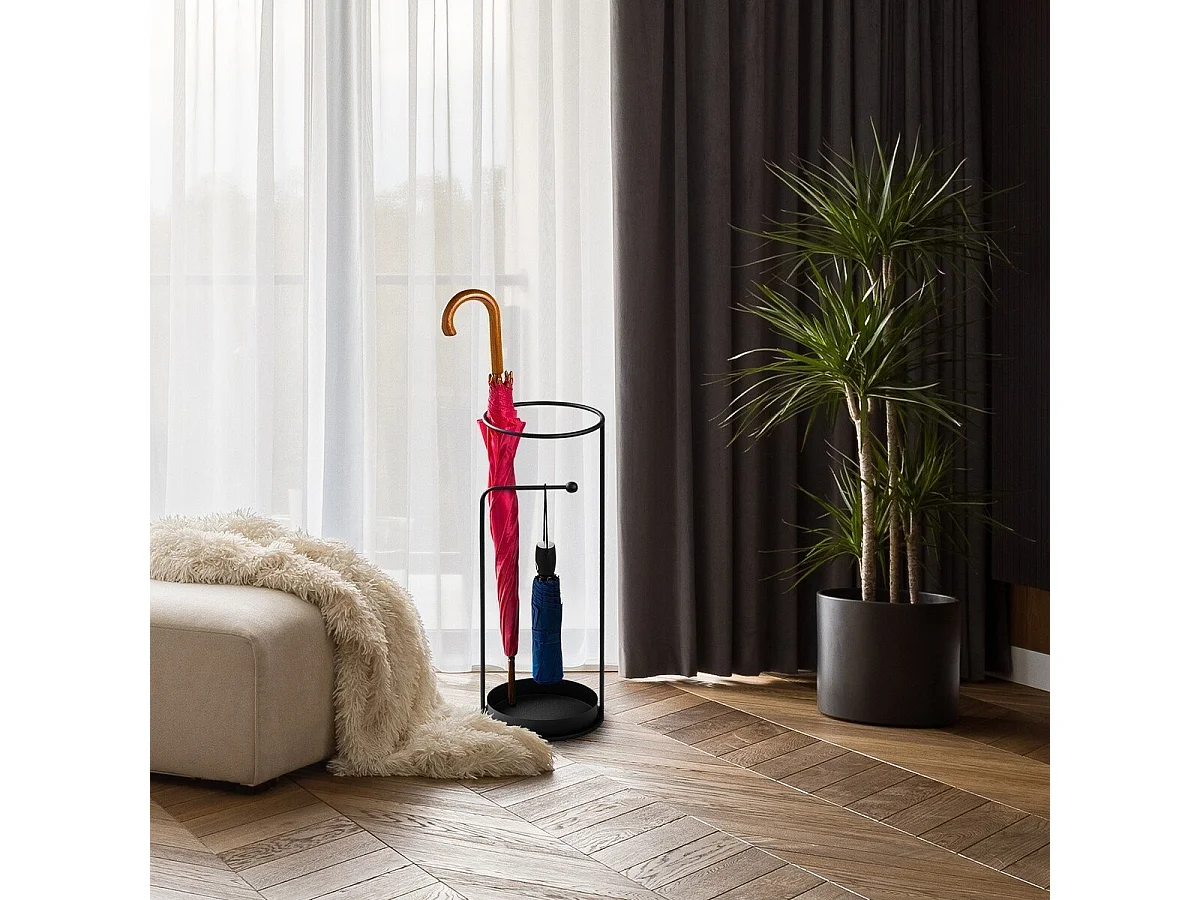 Porte parapluie en métal noir H60 cm