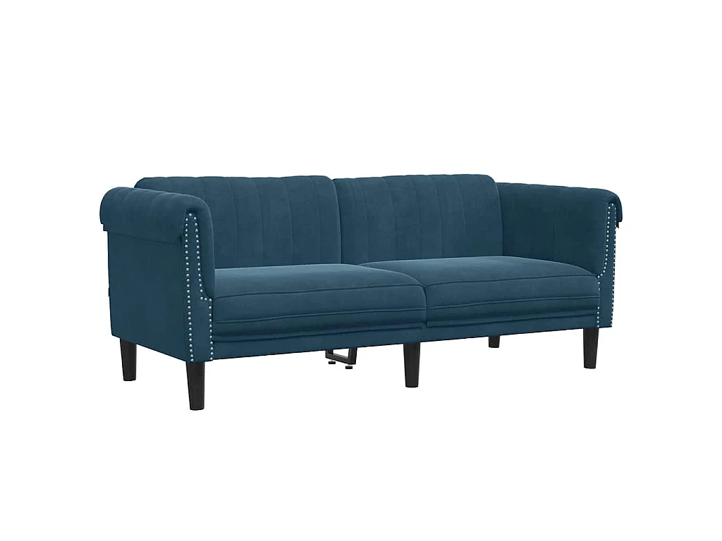 Sofa 2-Sitzer Blau Samt
