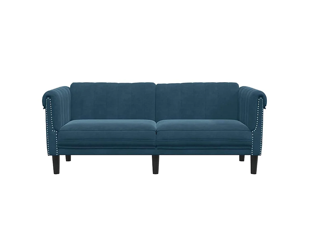 Sofa 2-Sitzer Blau Samt